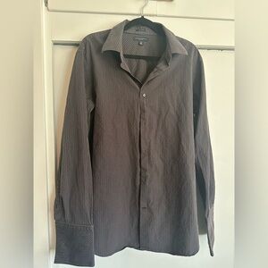 Banana Republic Dark Brown Pinstripe Shirt